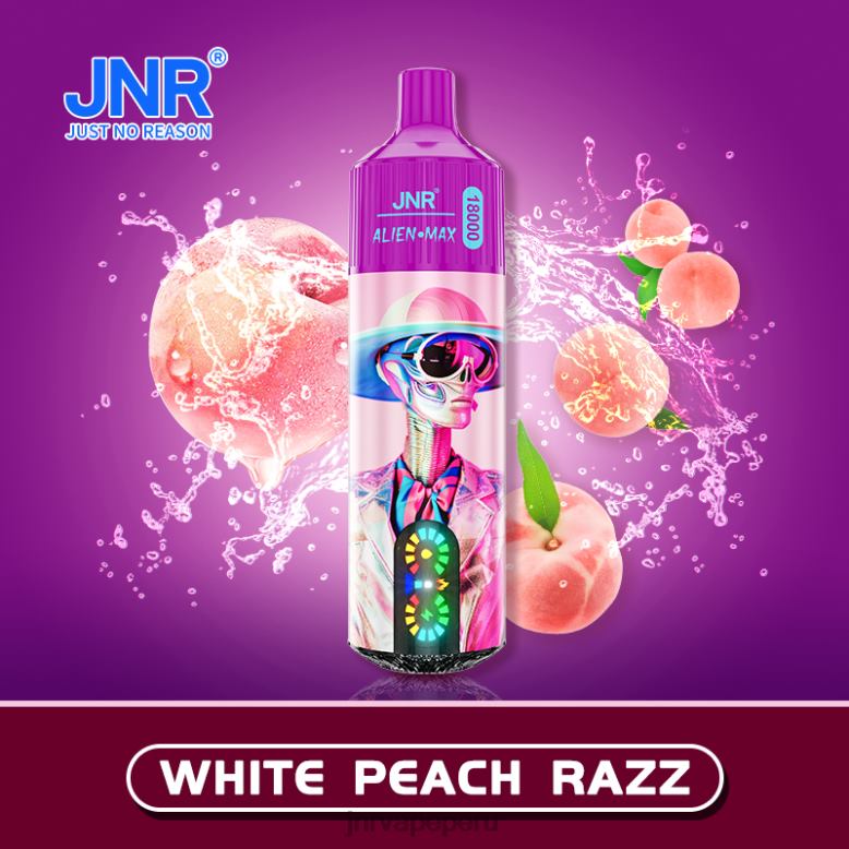 JNR Vape Review - razz de durazno blanco JNR ALIEN máximo V820220