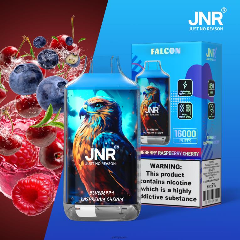 JNR Vape Nicotine Content - halcón jnr arándano frambuesa cereza sin frutas S6JHJ216