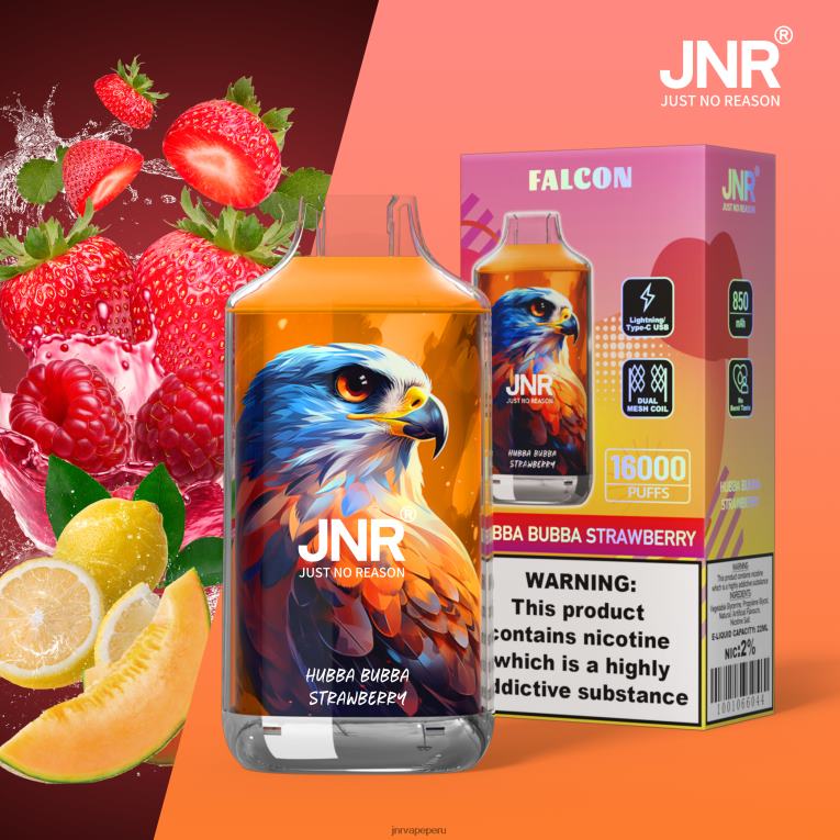 JNR Vapes Website - halcón jnr hubba bubba fresa sin frutas S6JHJ221