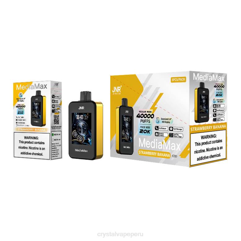 JNR MediaMax bocanada de 40k 888B16 plátano fresa JNR vape nicotine content