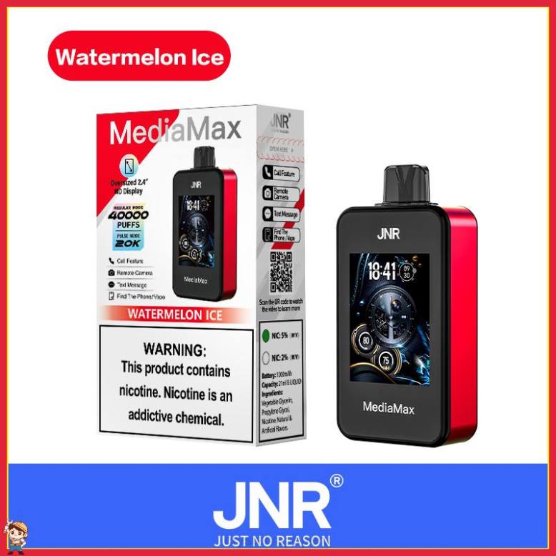 JNR MediaMax bocanada de 40k 888B18 hielo de sandia JNR vape nicotine
