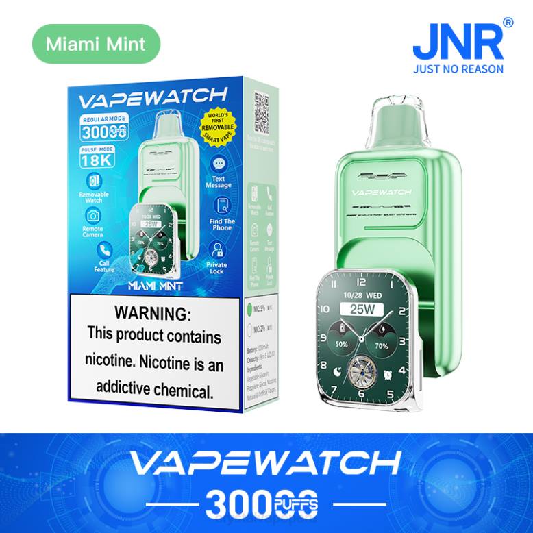 JNR reloj vapeador 888B8 menta de miami JNR vape nicotine